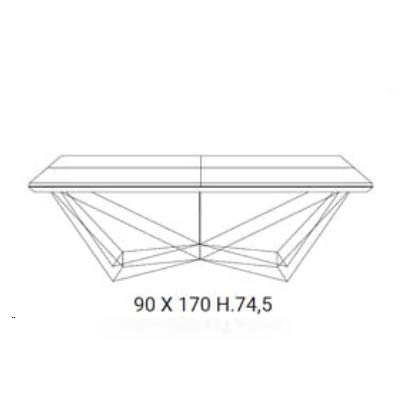 L 170 x 90 / H 74,5 cm extensible à L 224 x 116 / H 74,5 cm