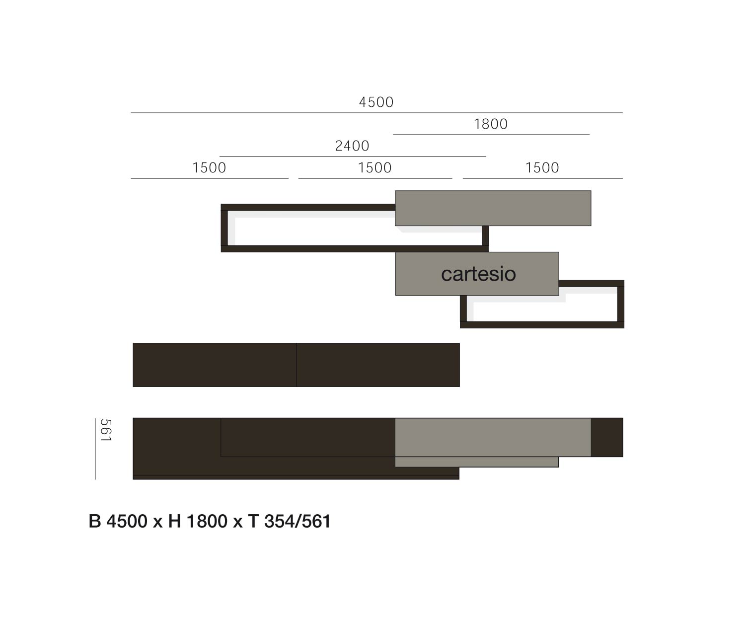 Livitalia Meuble-paroi design C27 Dimensions Tailles Esquisse Dimensions Livitalia Meuble-paroi design C27 Dimensions Tailles Esquisse Dimensions