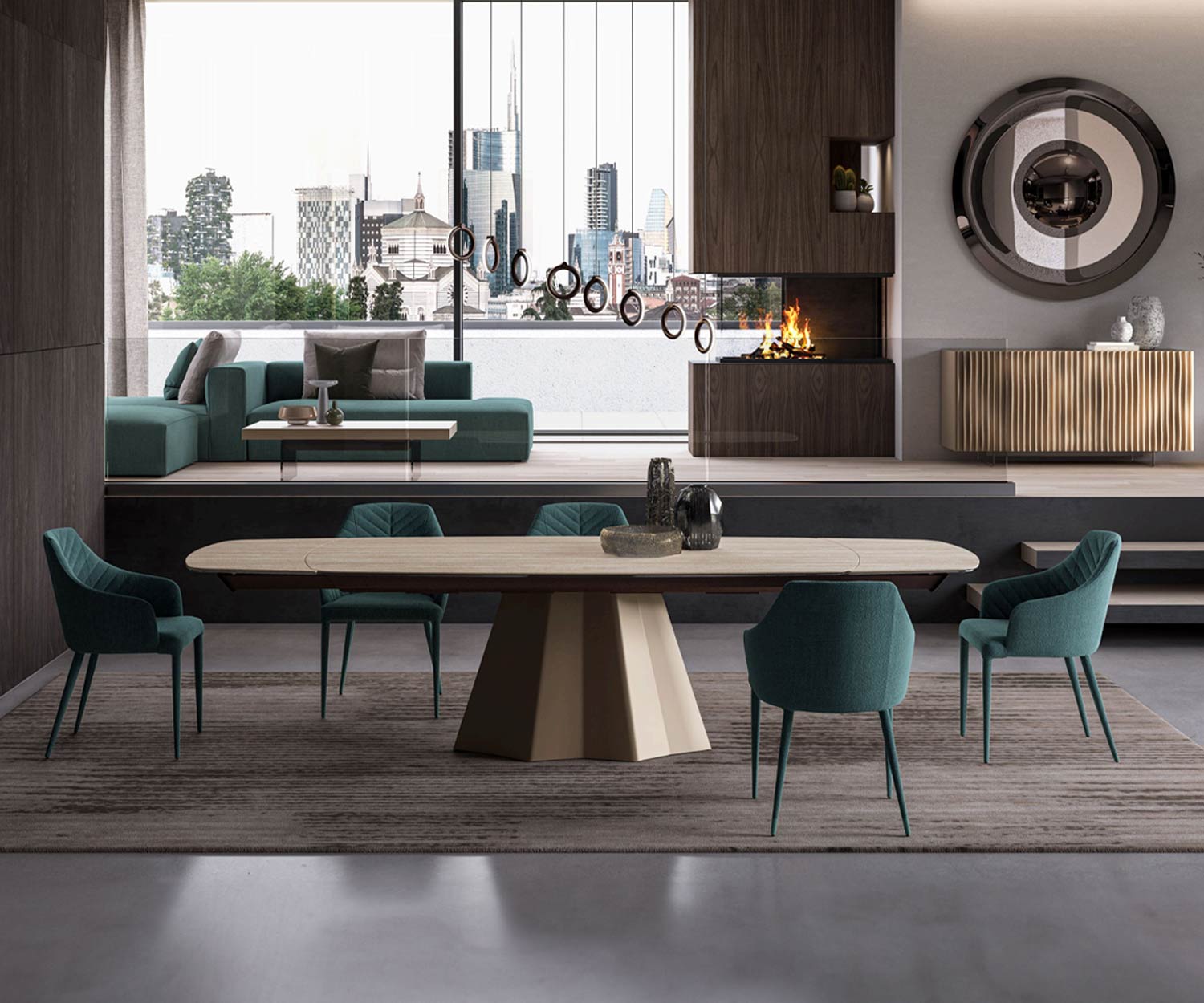 Ozzio Cupido Table de salle à manger extensible Ozzio Cupido Table de salle à manger extensible