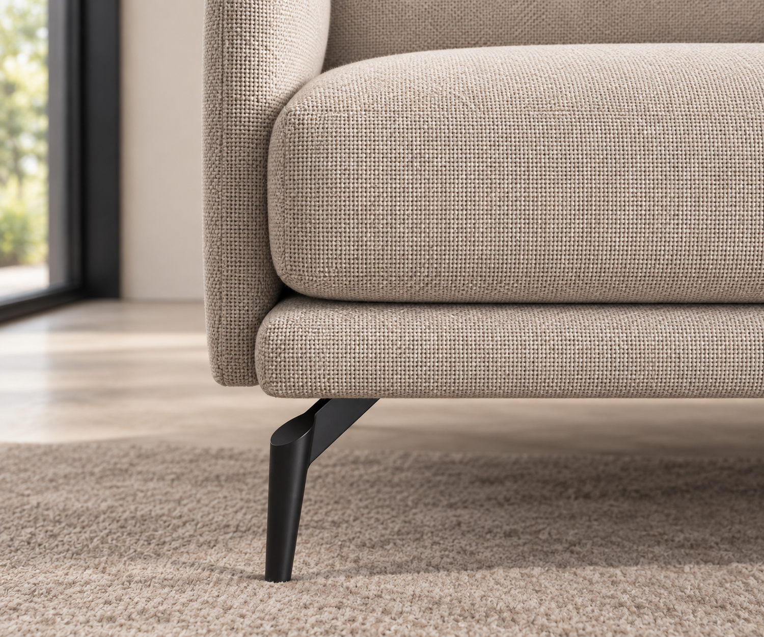 sofa-lisbora-2-sitzer-198-cm-beige-stoff-schwarze-metallfuesse-metallfuss-detail