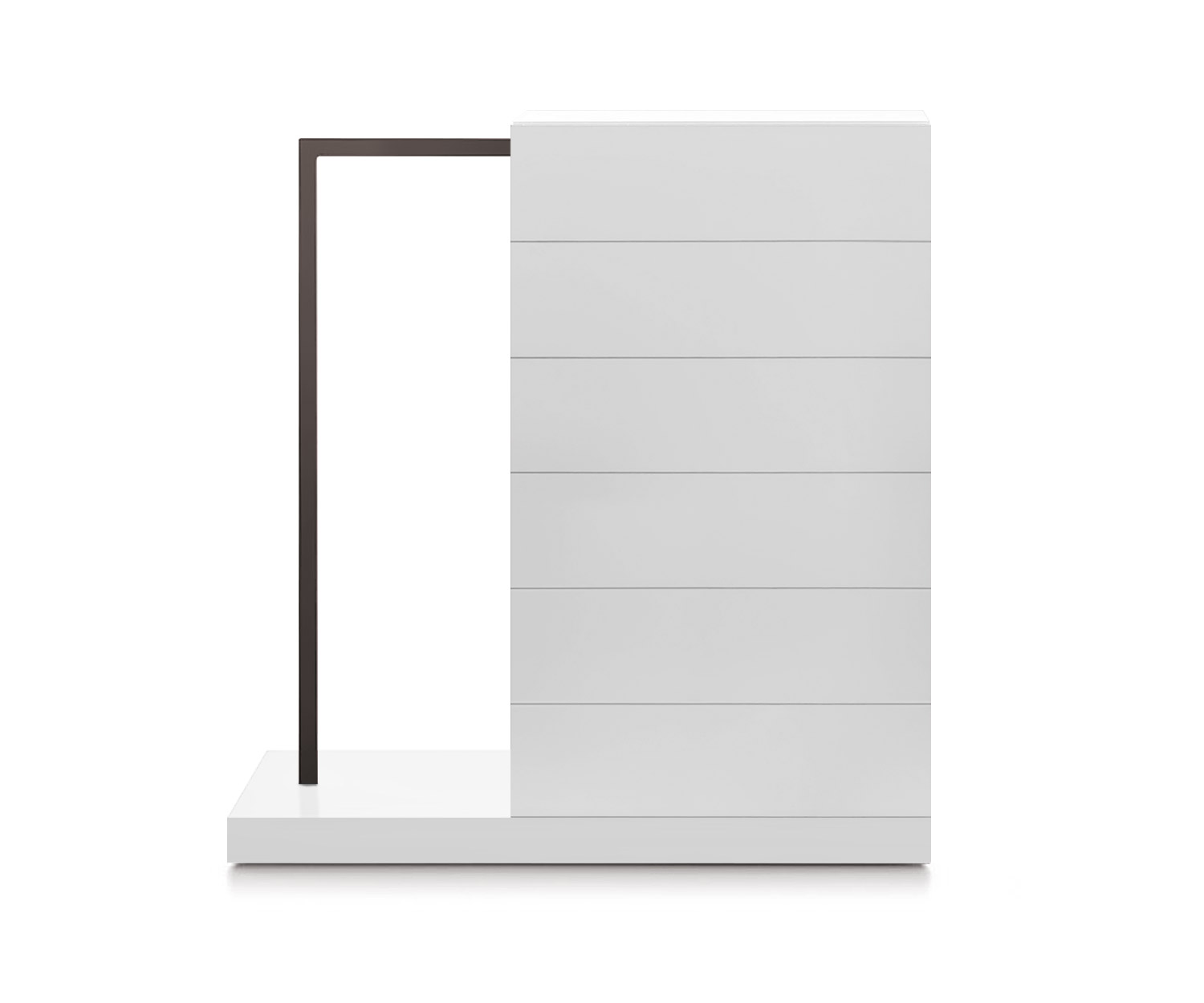 Novamobili Commode haute Easy6 + penderie à gauche L64cm blanc mat300 Novamobili Commode haute Easy6 + penderie à gauche L64cm blanc mat300