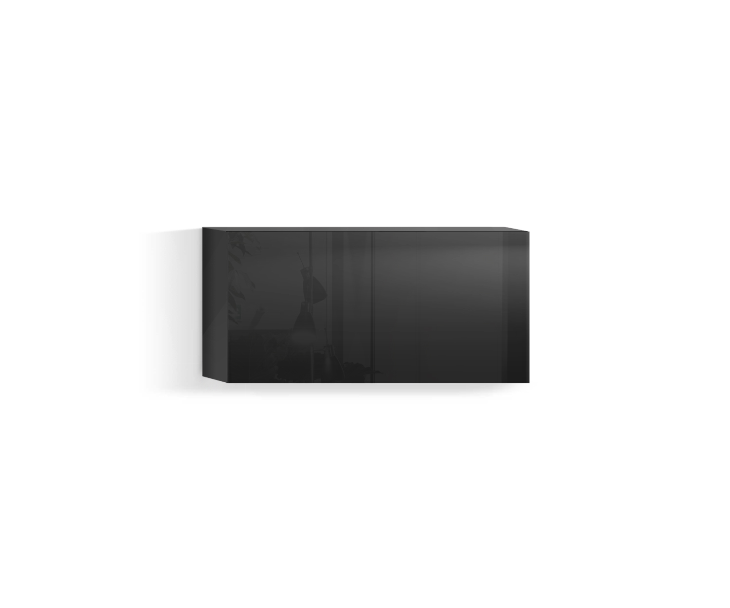 Design Salon Armoire suspendue Horizontal H32 L60 en haut noir418 Design Salon Armoire suspendue Horizontal H32 L60 en haut noir418