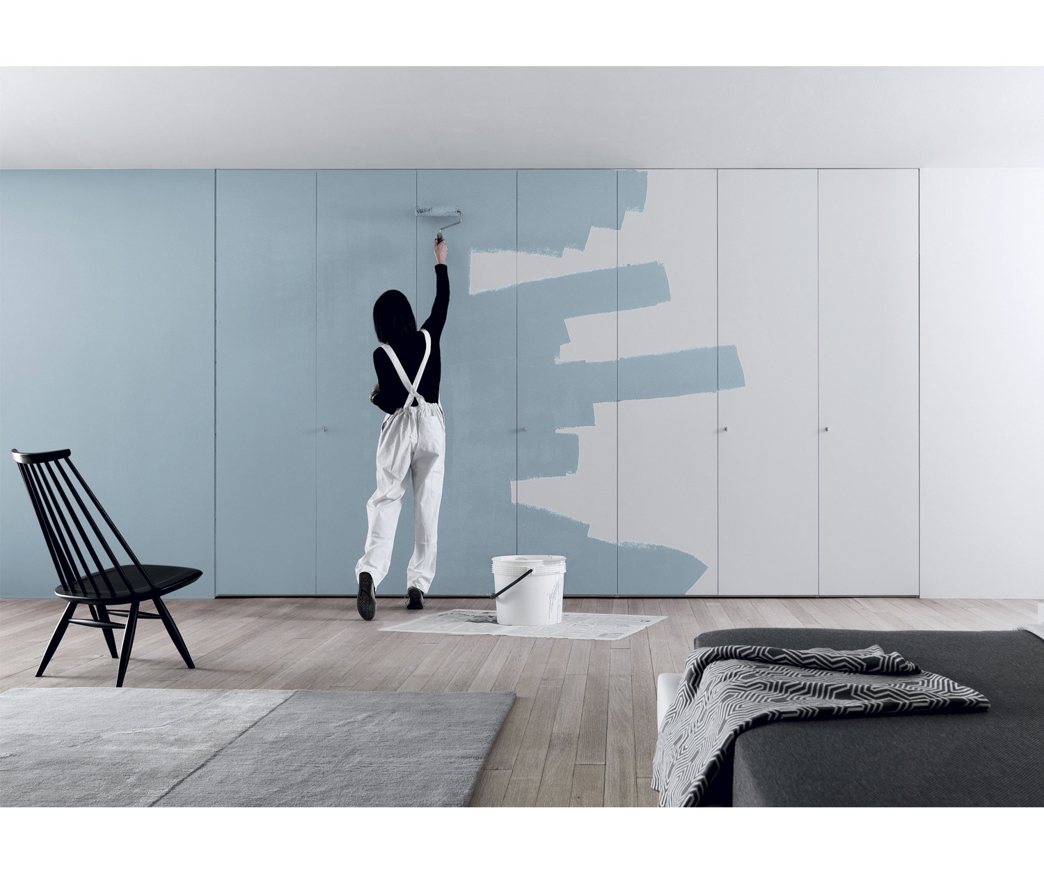 Armoire moderne Novamobili Design Intono avec portes battantes à peindre soi-même