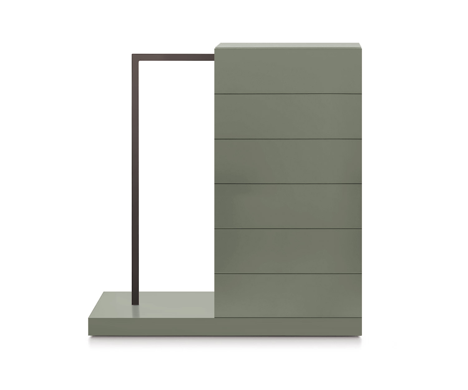 Novamobili Commode haute Easy6 + penderie à gauche L54cm vert forêt mat342 Novamobili Commode haute Easy6 + penderie à gauche L54cm vert forêt mat342