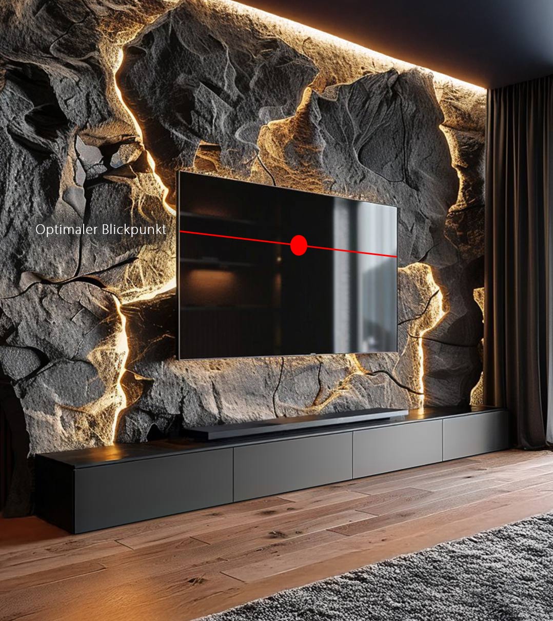hauteur-televiseur-mur-Point-de-vue-optimal-Televiseur