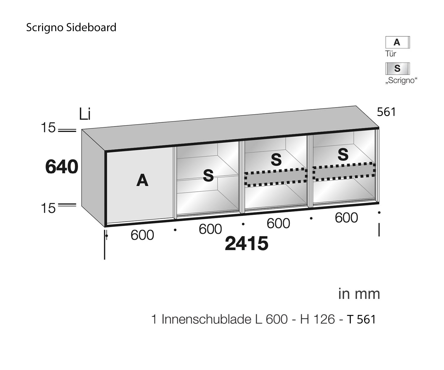 Livitalia Verre Design Sideboard Scrigno Dimensions Esquisse Taille Taille Livitalia Verre Design Sideboard Scrigno Dimensions Esquisse Taille Taille