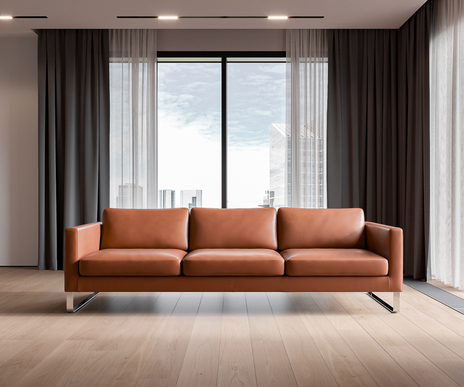 Elegance 4 places cuir cognac Elegance 4 places cuir cognac