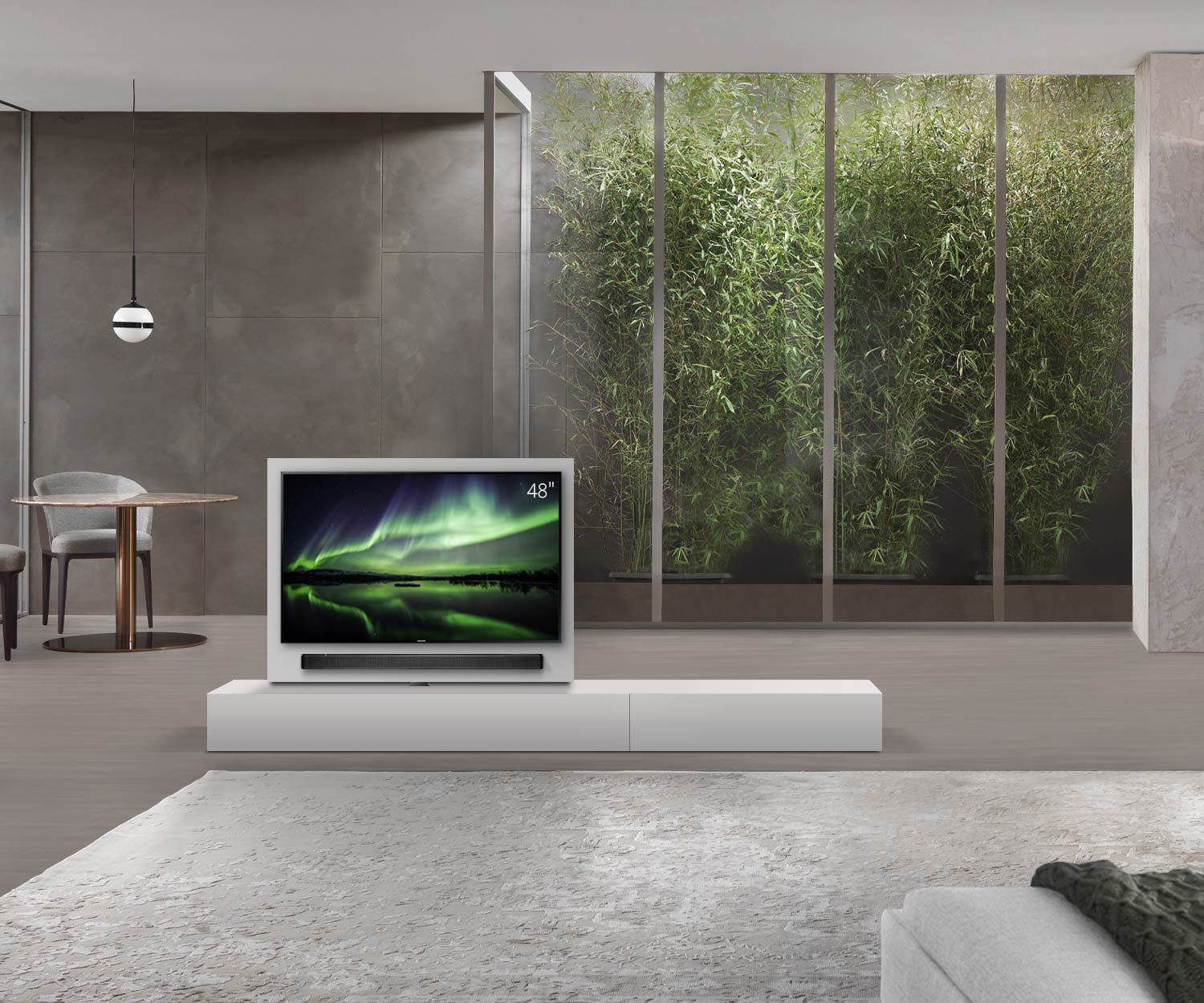 Livitalia Roto Design Lowboard Séparation de pièce avec panneau TV pivotant L150 50 H25 P56 ArticoM B90re oBox Livitalia Roto Design Lowboard Séparation de pièce avec panneau TV pivotant L150 50 H25 P56 ArticoM B90re oBox