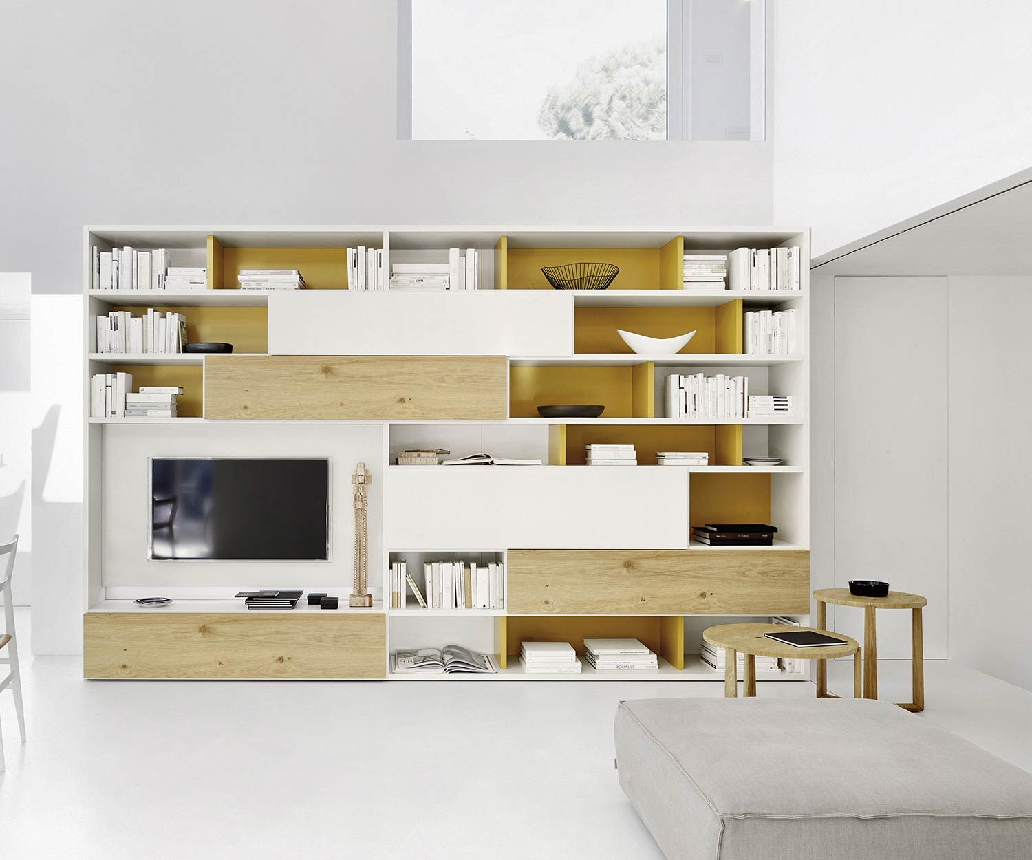 Moderne Livitalia Table basse design chêne clair Madeira Moderne Livitalia Table basse design chêne clair Madeira