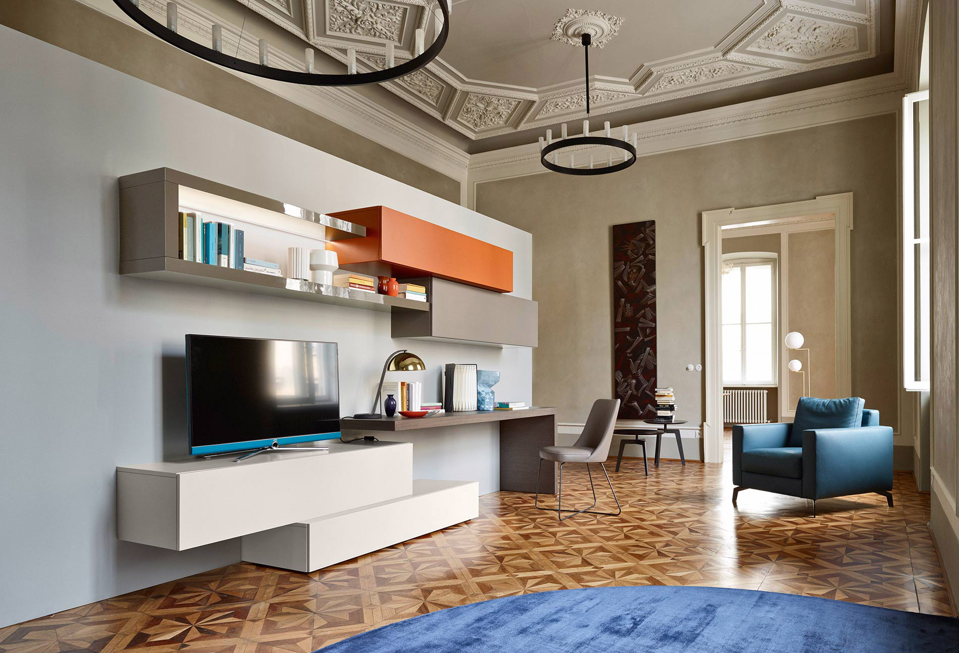 Meuble-paroi design avec bureau