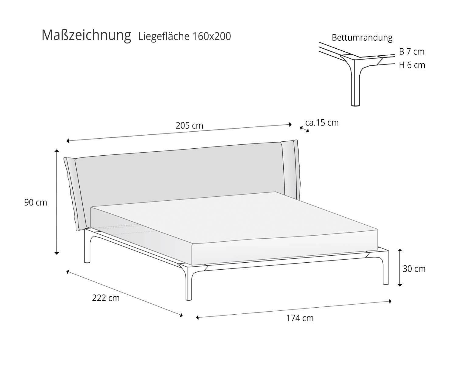 Park Designer Lit de Novamobili Esquisse pour le plan de couchage 160x200 cm Park Designer Lit de Novamobili Esquisse pour le plan de couchage 160x200 cm