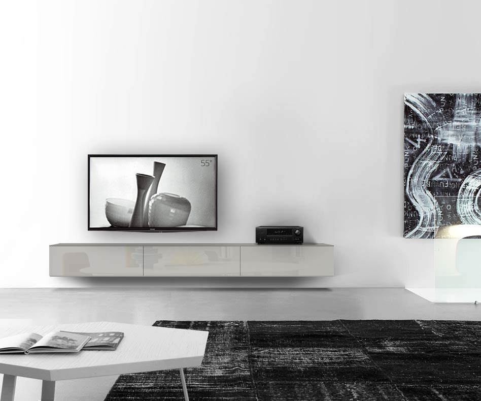/Design Lowboard mur B270 H33 5 gris clair brillant /Design Lowboard mur B270 H33 5 gris clair brillant