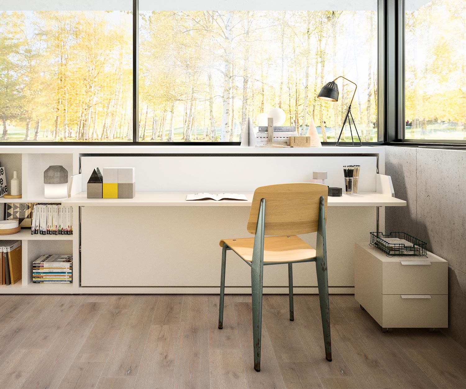 Exclusif Clei Kali 90/120 Tableau Lit armoire design avec bureau Exclusif Clei Kali 90/120 Tableau Lit armoire design avec bureau