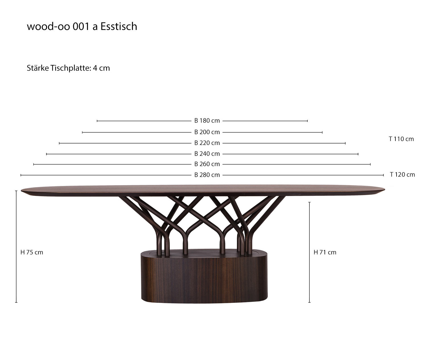 Table de salle à manger de designer wood oo 001 de al2 Dimensions Esquisse Tailles Table de salle à manger de designer wood oo 001 de al2 Dimensions Esquisse Tailles