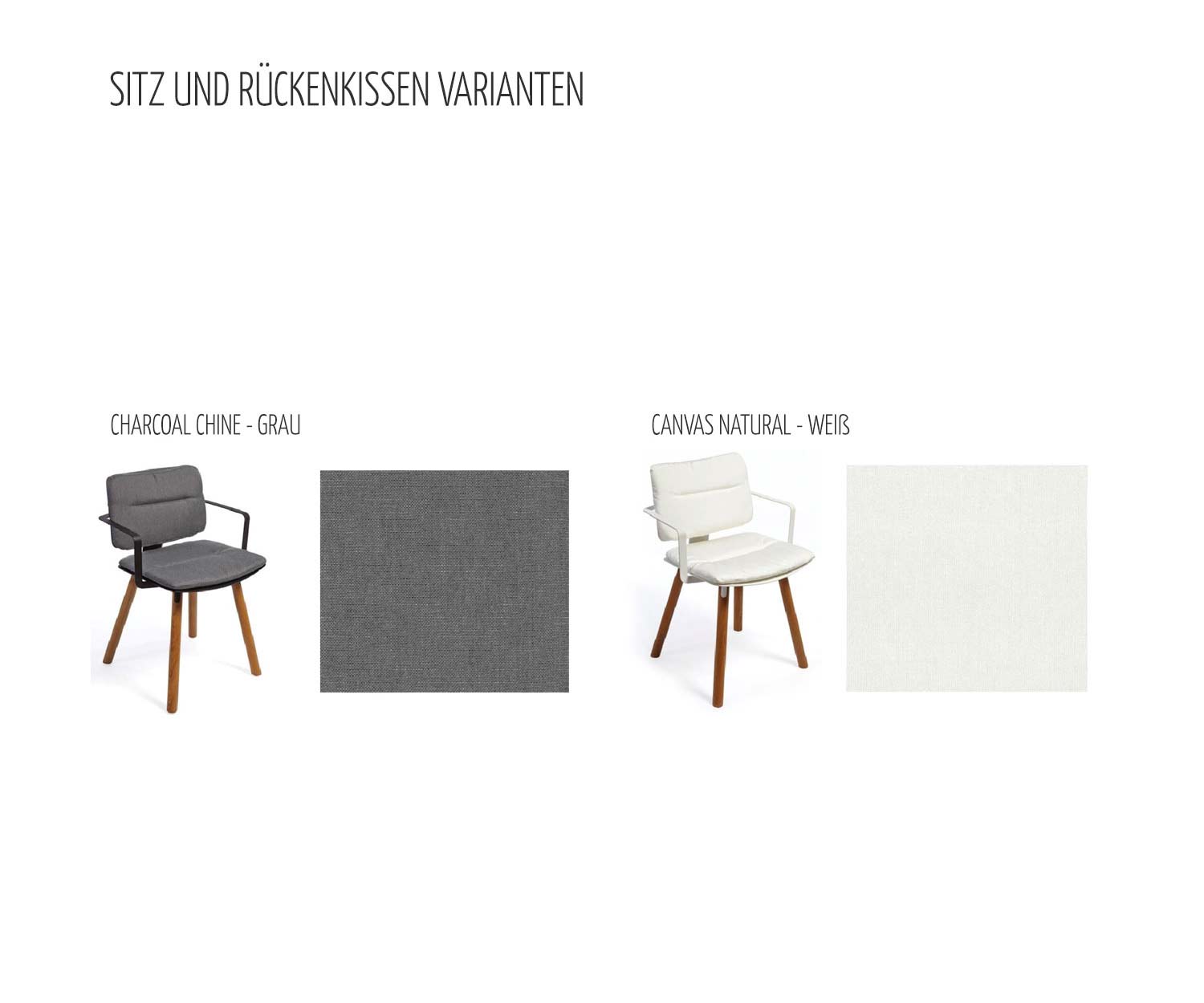 Oasiq Coco Cadre en acier Chaise design avec accoudoirs Pieds en teck Couleur des coussins Oasiq Coco Cadre en acier Chaise design avec accoudoirs Pieds en teck Couleur des coussins