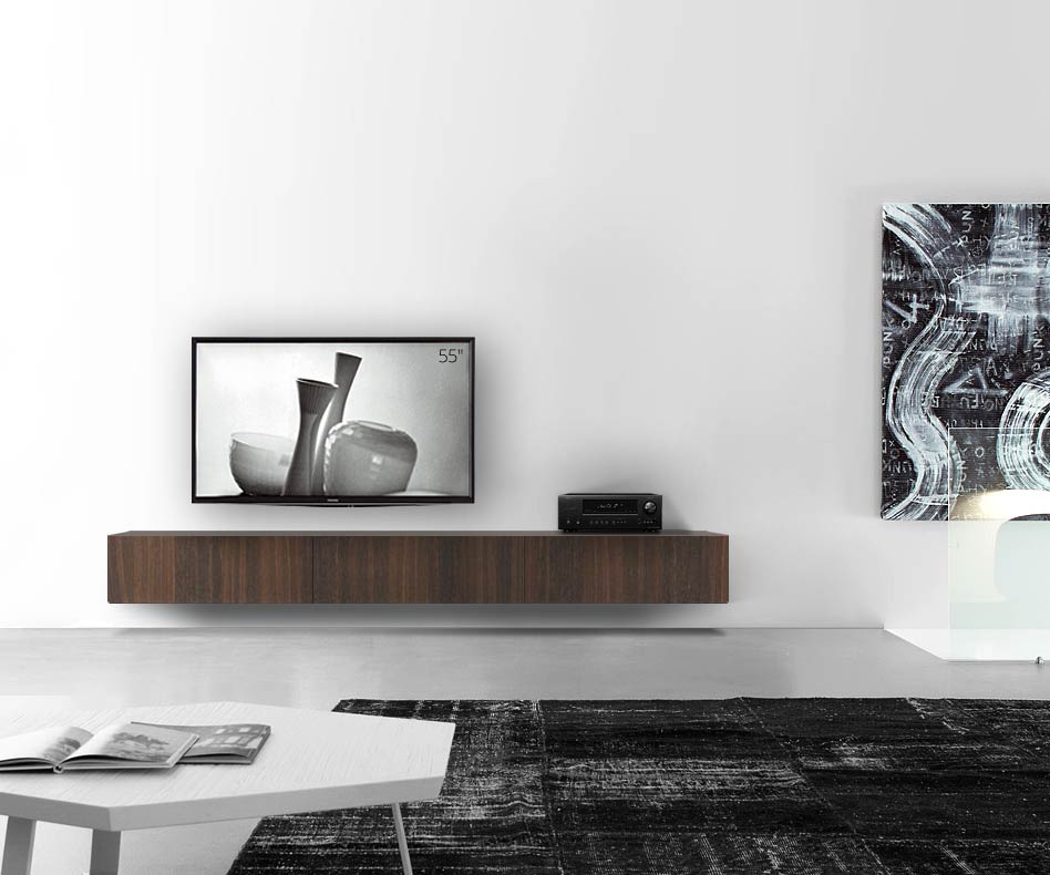 Livitalia Bois Design Lowboard Configurateur mural 270 cm 32 cm 46 cm Chêne brun Livitalia Bois Design Lowboard Configurateur mural 270 cm 32 cm 46 cm Chêne brun