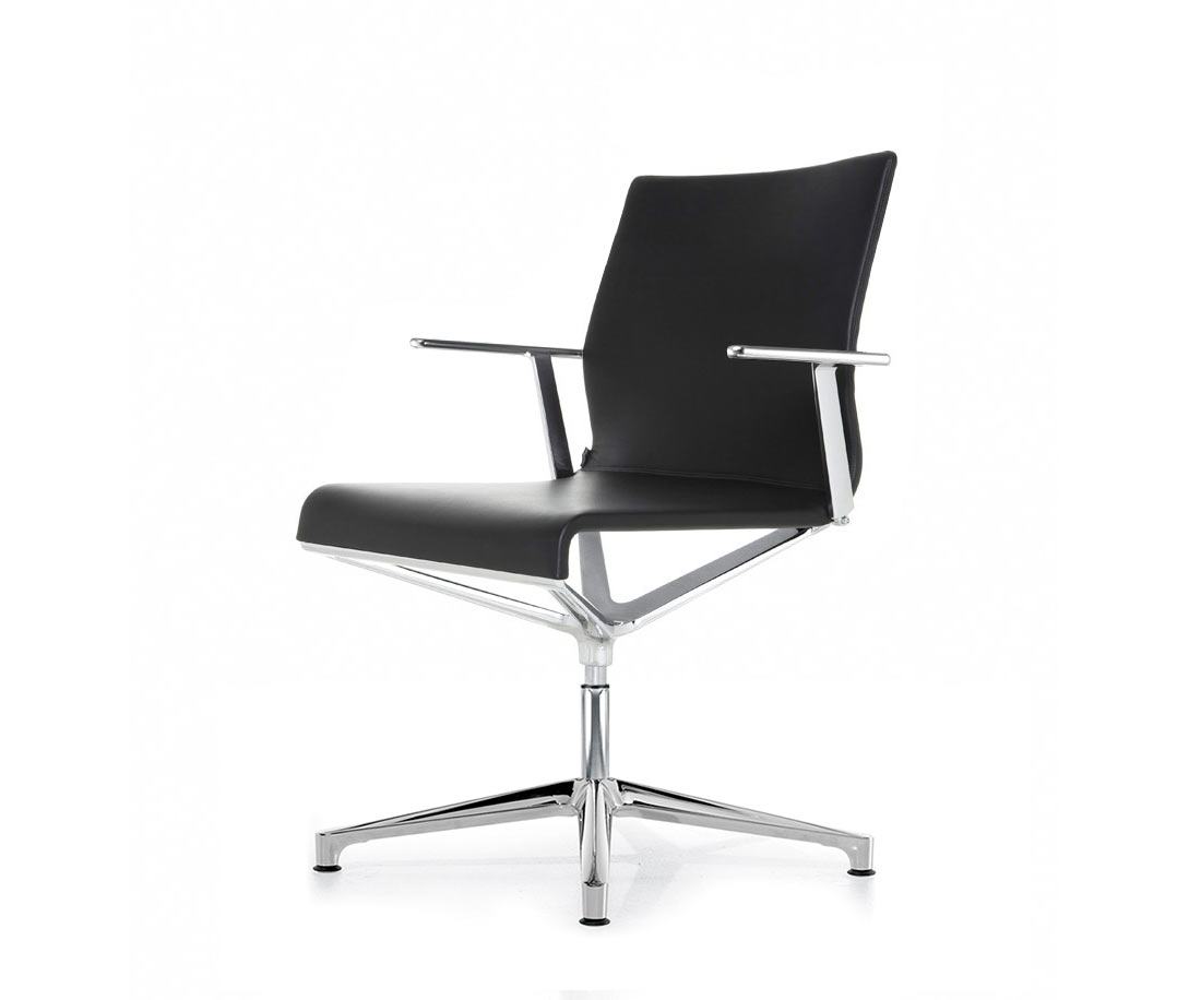 ICF Stick ETK Chair Chaise de bureau Cuir noir sans roulettes H37 ICF Stick ETK Chair Chaise de bureau Cuir noir sans roulettes H37