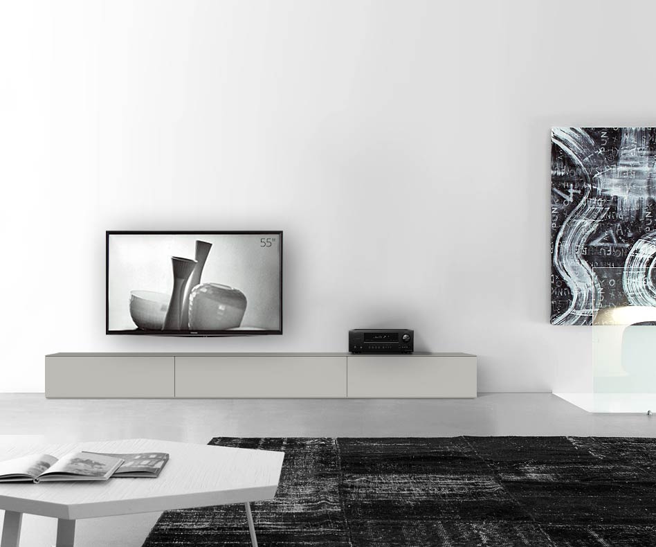 /Design Lowboard Fond L300 H35 gris clair mat /Design Lowboard Fond L300 H35 gris clair mat