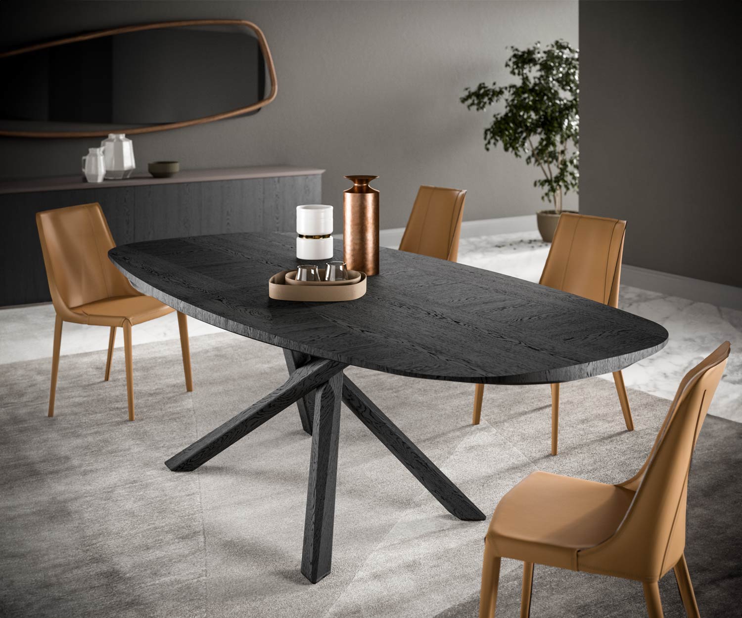 Table de chevet design en chêne brun avec plateau en verre Titan Table de chevet design en chêne brun avec plateau en verre Titan
