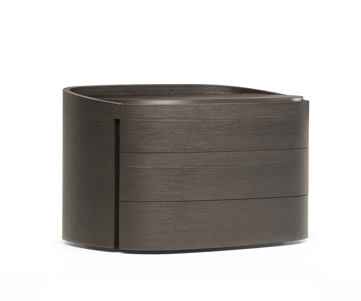 Commode Round de Livitalia en placage de chêne gris Commode Round de Livitalia en placage de chêne gris