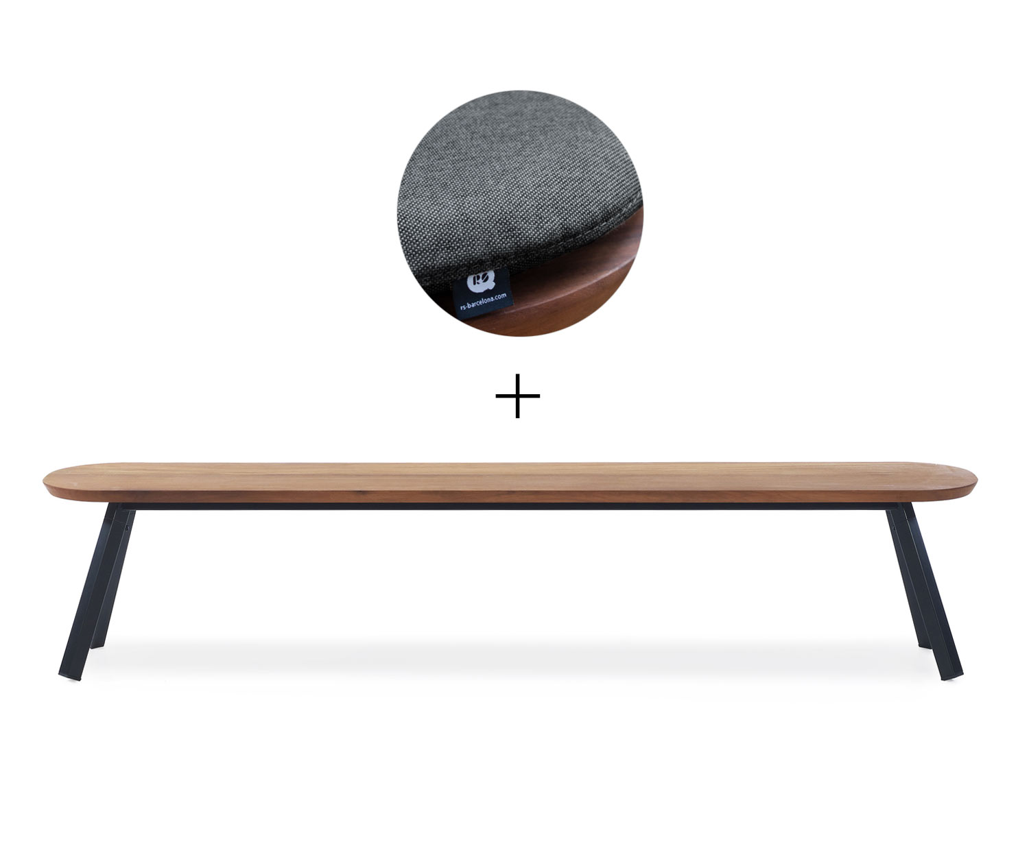 RS Barcelona Banc de Ping Pong Noir B220 cm Noir Extérieur RS Barcelona Banc de Ping Pong Noir B220 cm Noir Extérieur