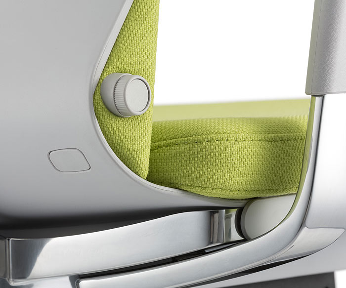 ICF Chaise de bureau moderne Pyla Design avec revêtement rembourré vert en détail ICF Chaise de bureau moderne Pyla Design avec revêtement rembourré vert en détail