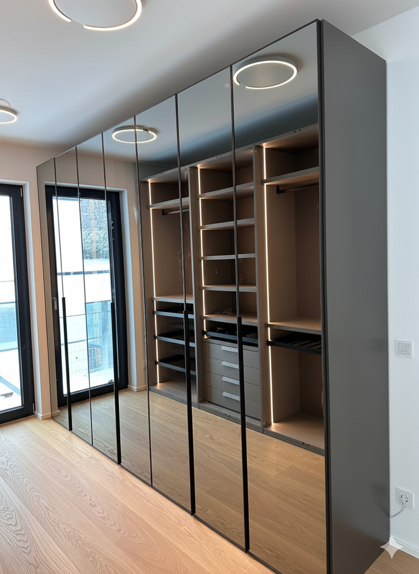 Novamobili Kleiderschrank Crystal verspiegelte Fronten