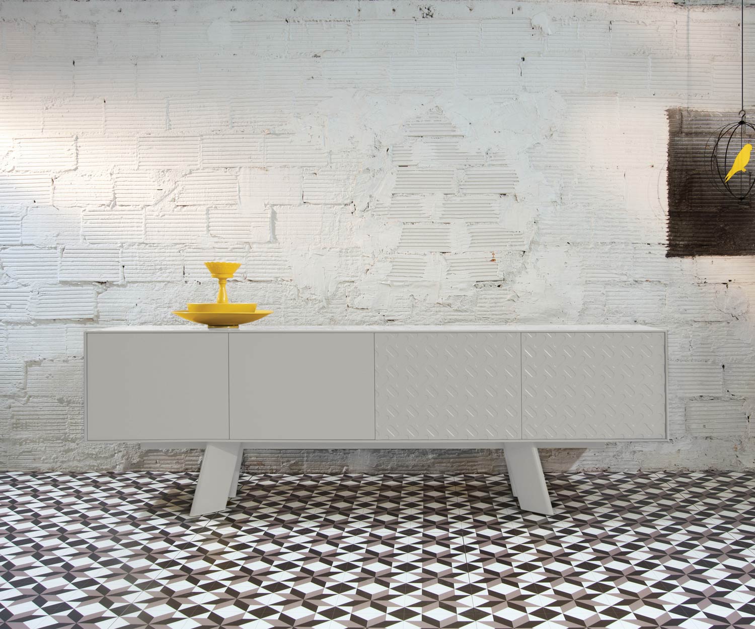Exclusif al2 Design Sideboard Alhambra L 240 cm en corps blanc et structure blanche Exclusif al2 Design Sideboard Alhambra L 240 cm en corps blanc et structure blanche