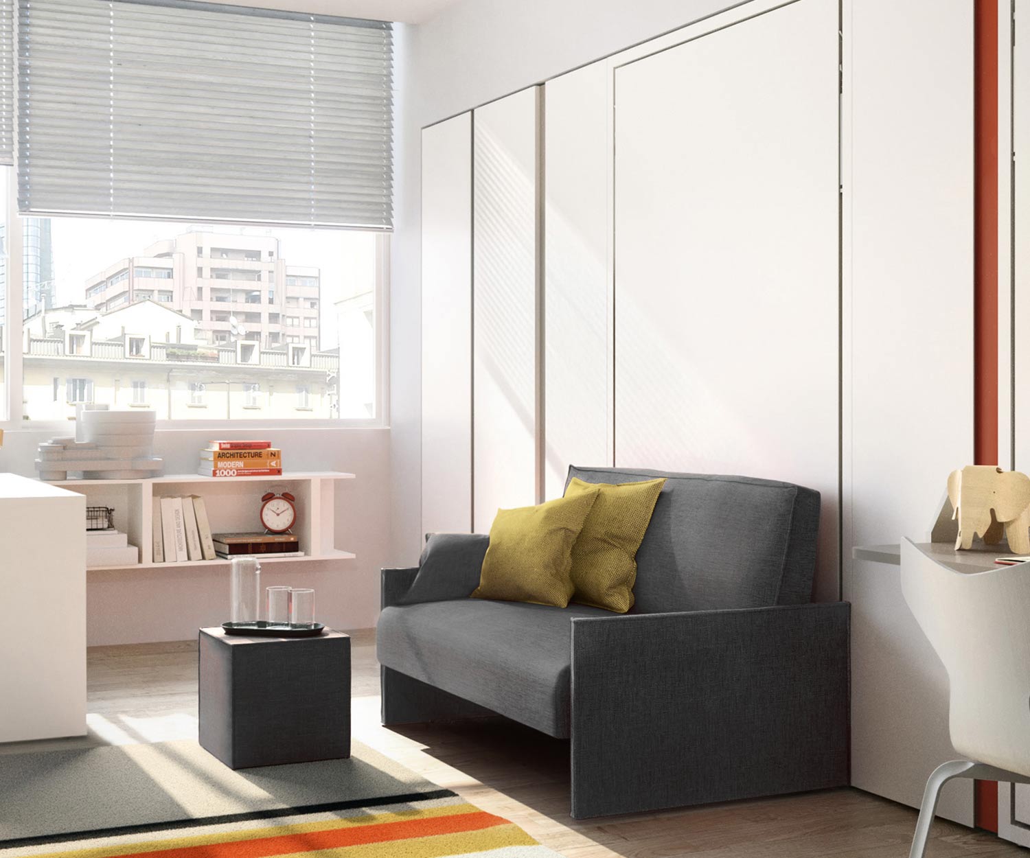 Lit-armoire pour enfants avec table à manger repliée moins d'espace Lit-armoire pour enfants avec table à manger repliée moins d'espace