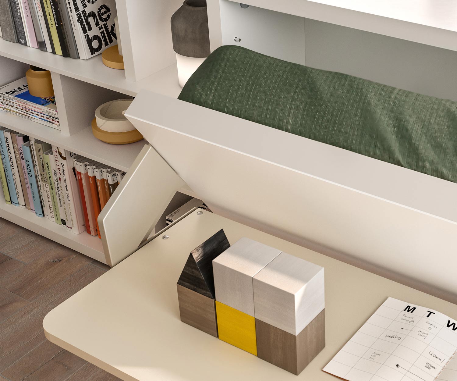 Exclusif Clei Kali 90/120 Tableau Lit armoire design avec bureau Exclusif Clei Kali 90/120 Tableau Lit armoire design avec bureau
