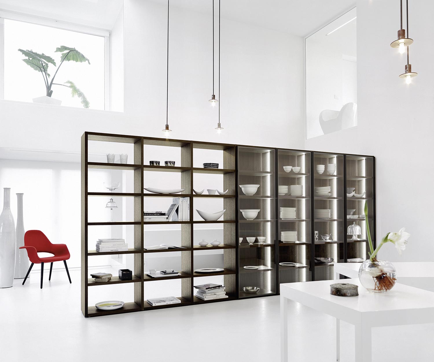 Bibliothèque design haut de gamme C91 portes vitrées Séparation de pièce  Bibliothèque design haut de gamme C91 portes vitrées Séparation de pièce