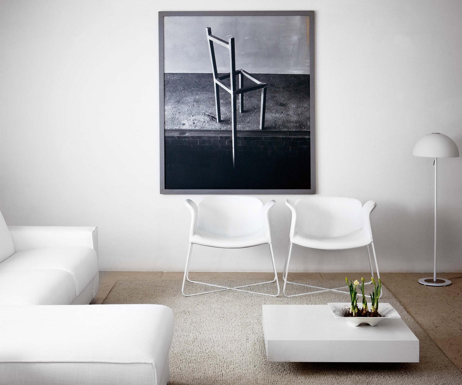 Novamobili Table basse Schatten en blanc mat Novamobili Table basse Schatten en blanc mat