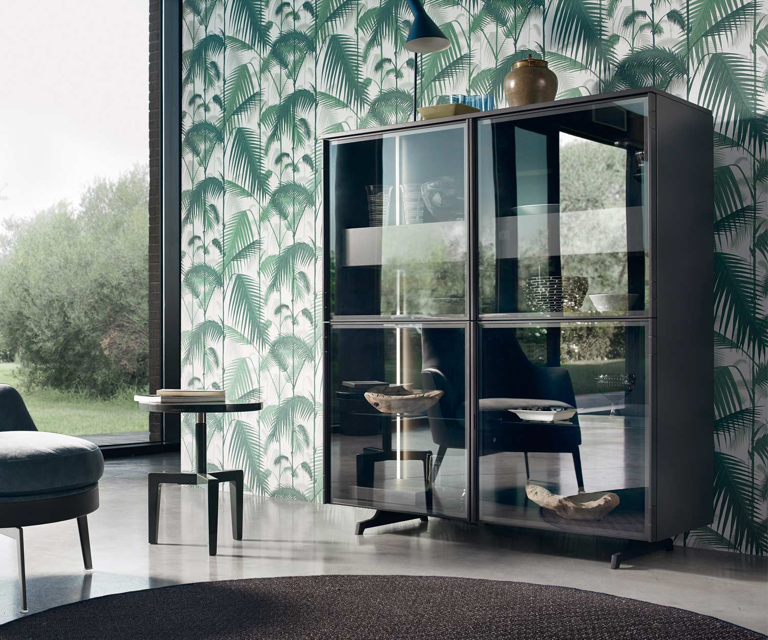 Moderne Livitalia Scrigno Design vitrine en verre transparent Moderne Livitalia Scrigno Design vitrine en verre transparent