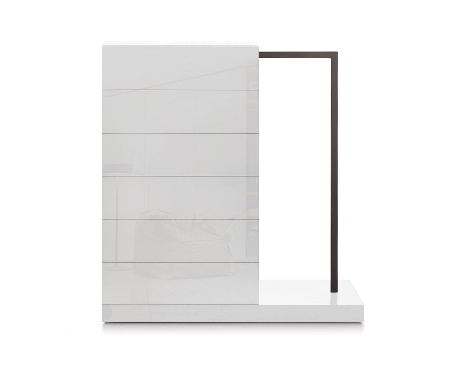 Novamobili Commode haute Easy6 + penderie à droite L64cm blanc brillant400 Novamobili Commode haute Easy6 + penderie à droite L64cm blanc brillant400