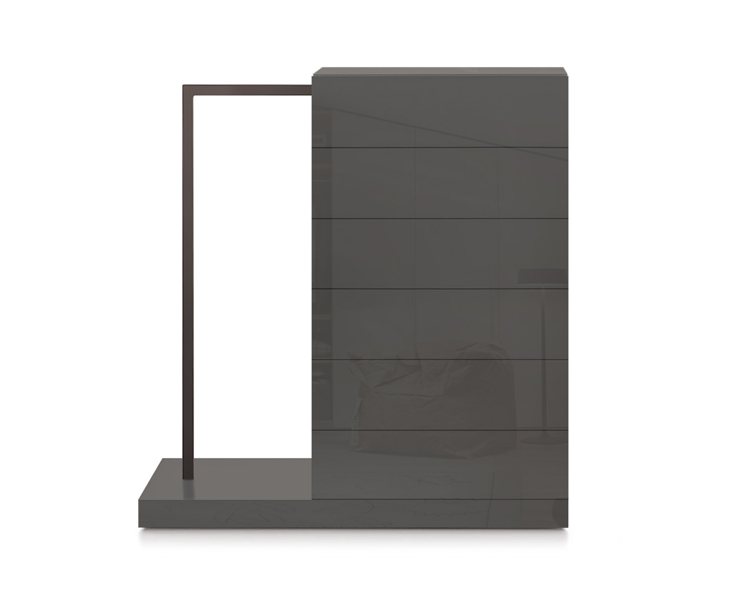 Novamobili Commode haute Easy6 + penderie à gauche L64cm brillant quarz410 Novamobili Commode haute Easy6 + penderie à gauche L64cm brillant quarz410