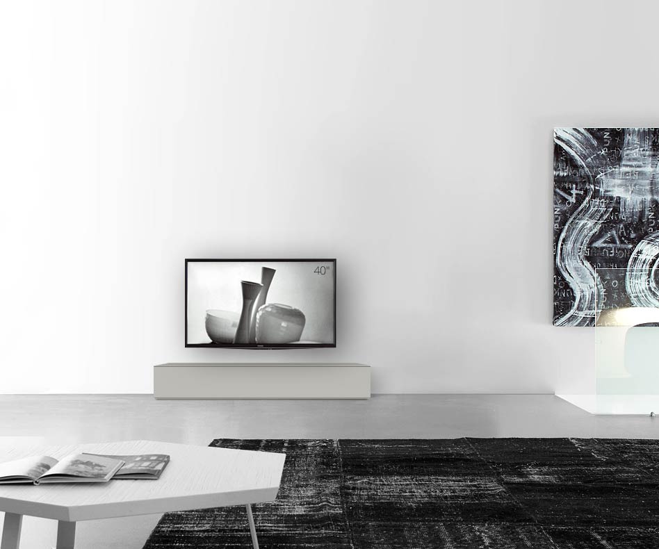 /Design Lowboard sol L150 H27 gris clair mat /Design Lowboard sol L150 H27 gris clair mat