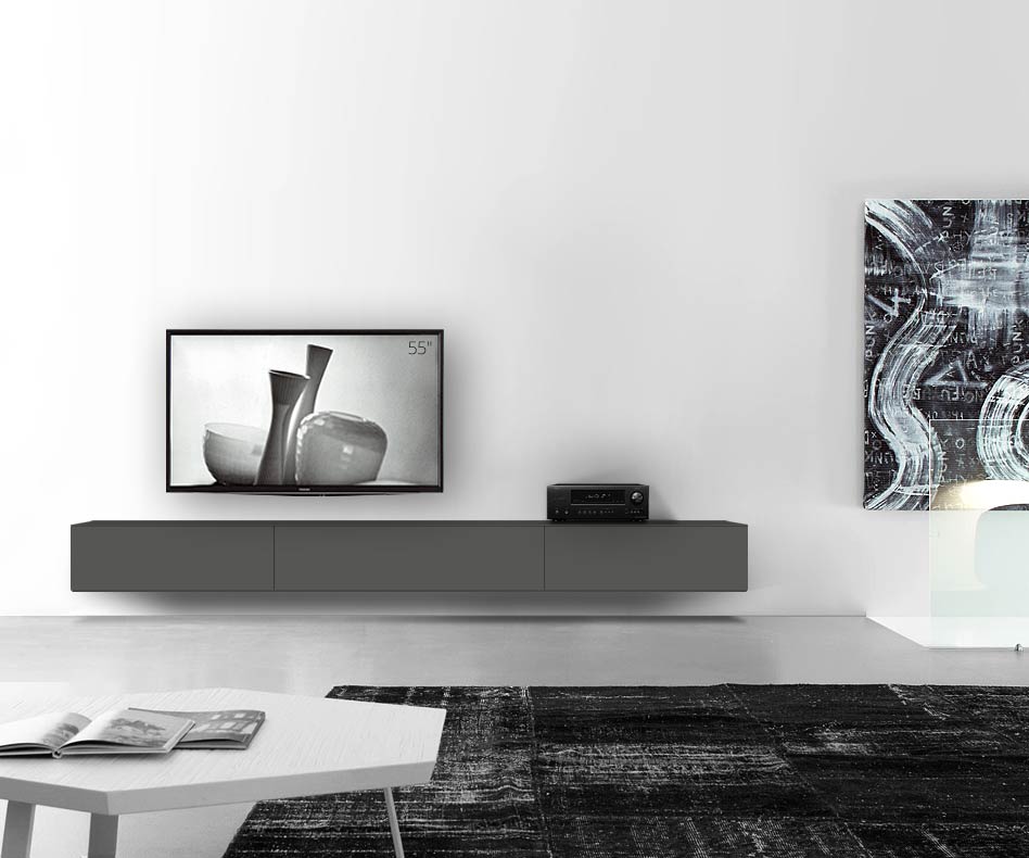 /Design Lowboard Wand L300 H33 5 gris foncé mat /Design Lowboard Wand L300 H33 5 gris foncé mat