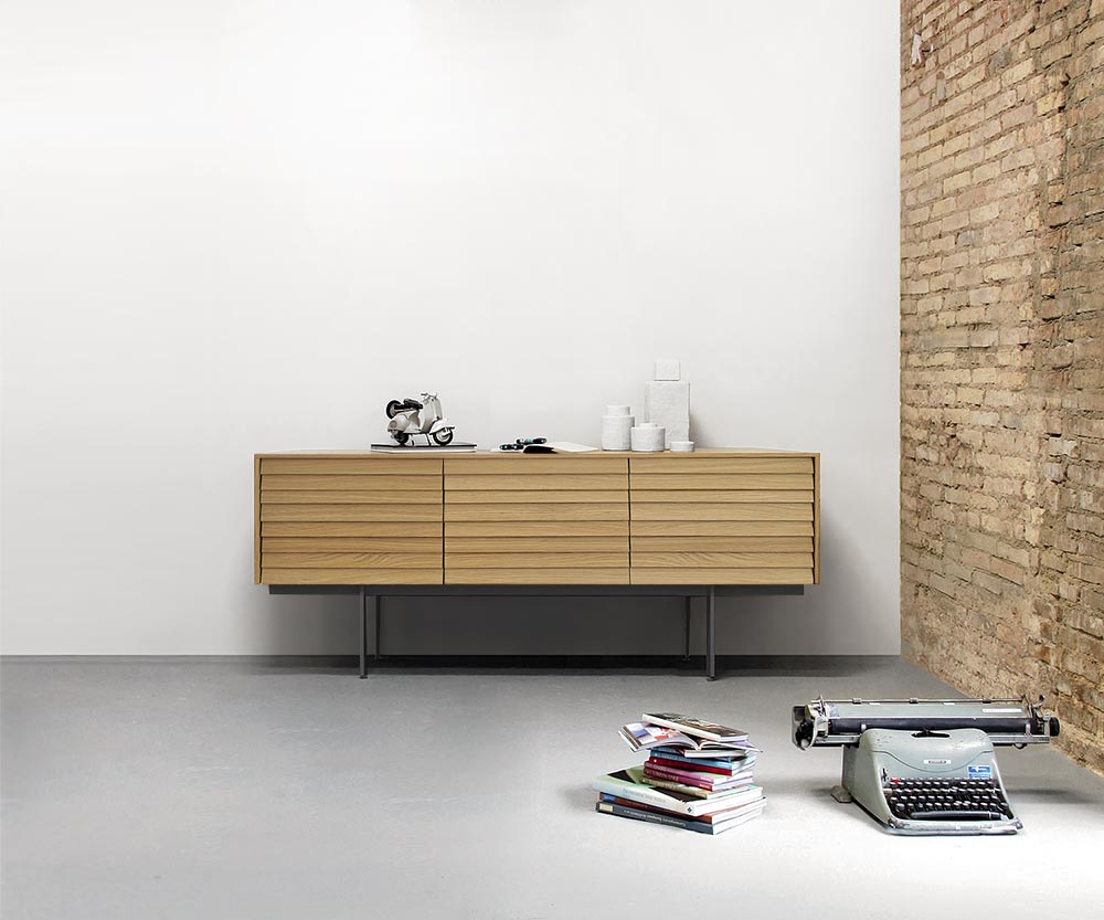Punt Sussex Sideboard avec pieds L177 Super Matt Chêne