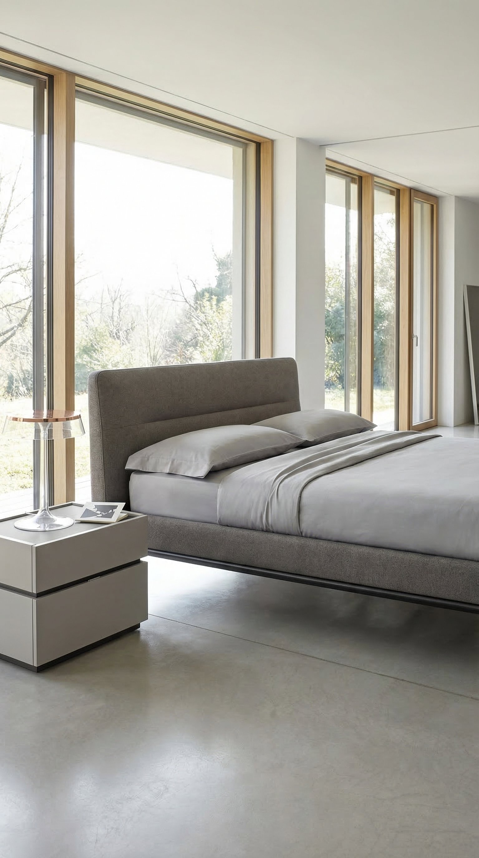 chambre-scandinave-minimaliste-housse-de-couette-grise-lisse