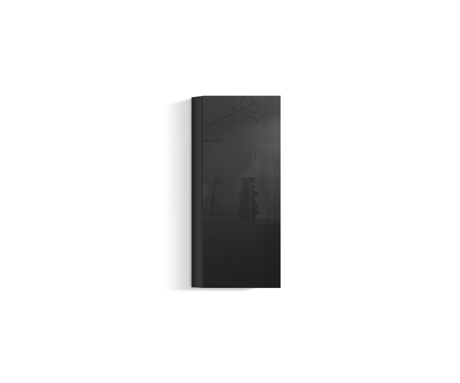 Design Salon Armoire suspendue verticale H96 L45 noir418 Design Salon Armoire suspendue verticale H96 L45 noir418