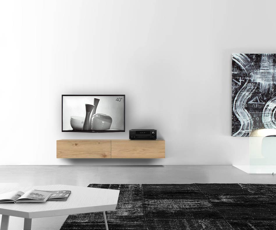 Livitalia Bois Design Lowboard Configurateur mural 180 cm 32 cm 46 cm Chêne clair Livitalia Bois Design Lowboard Configurateur mural 180 cm 32 cm 46 cm Chêne clair