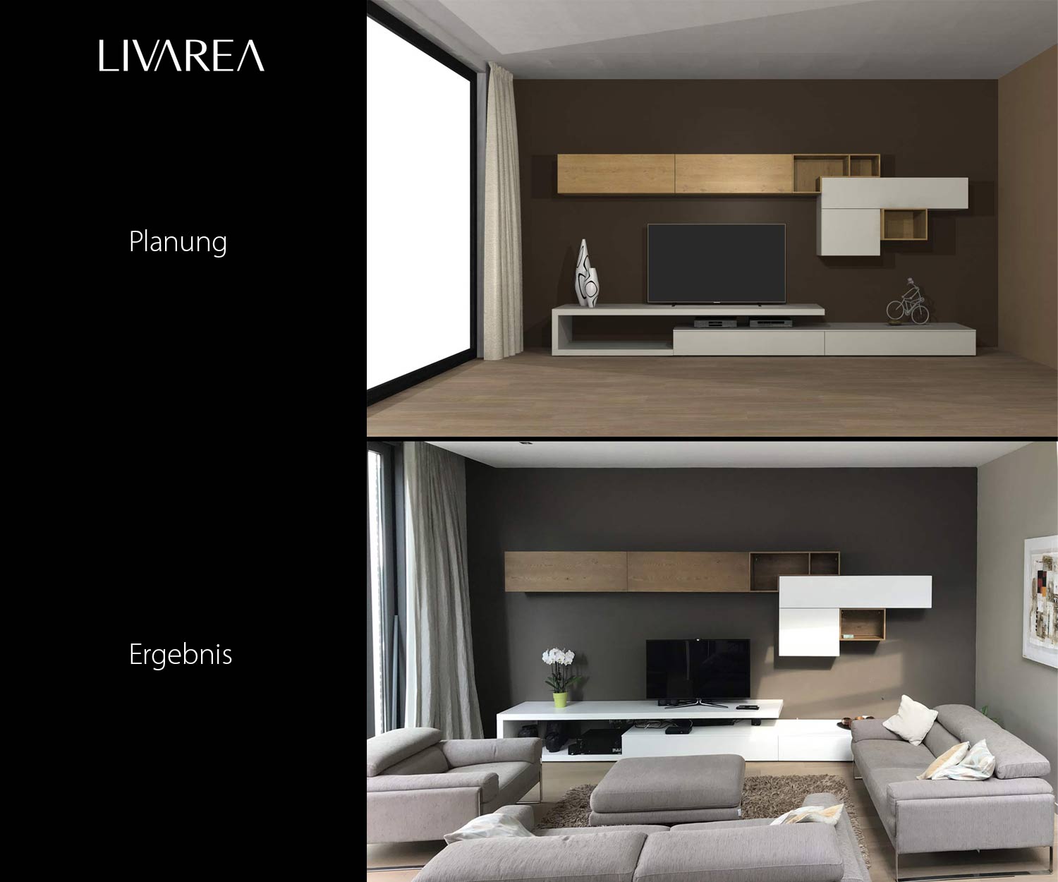 Planification 3D d'un mur de salon Planification 3D d'un mur de salon