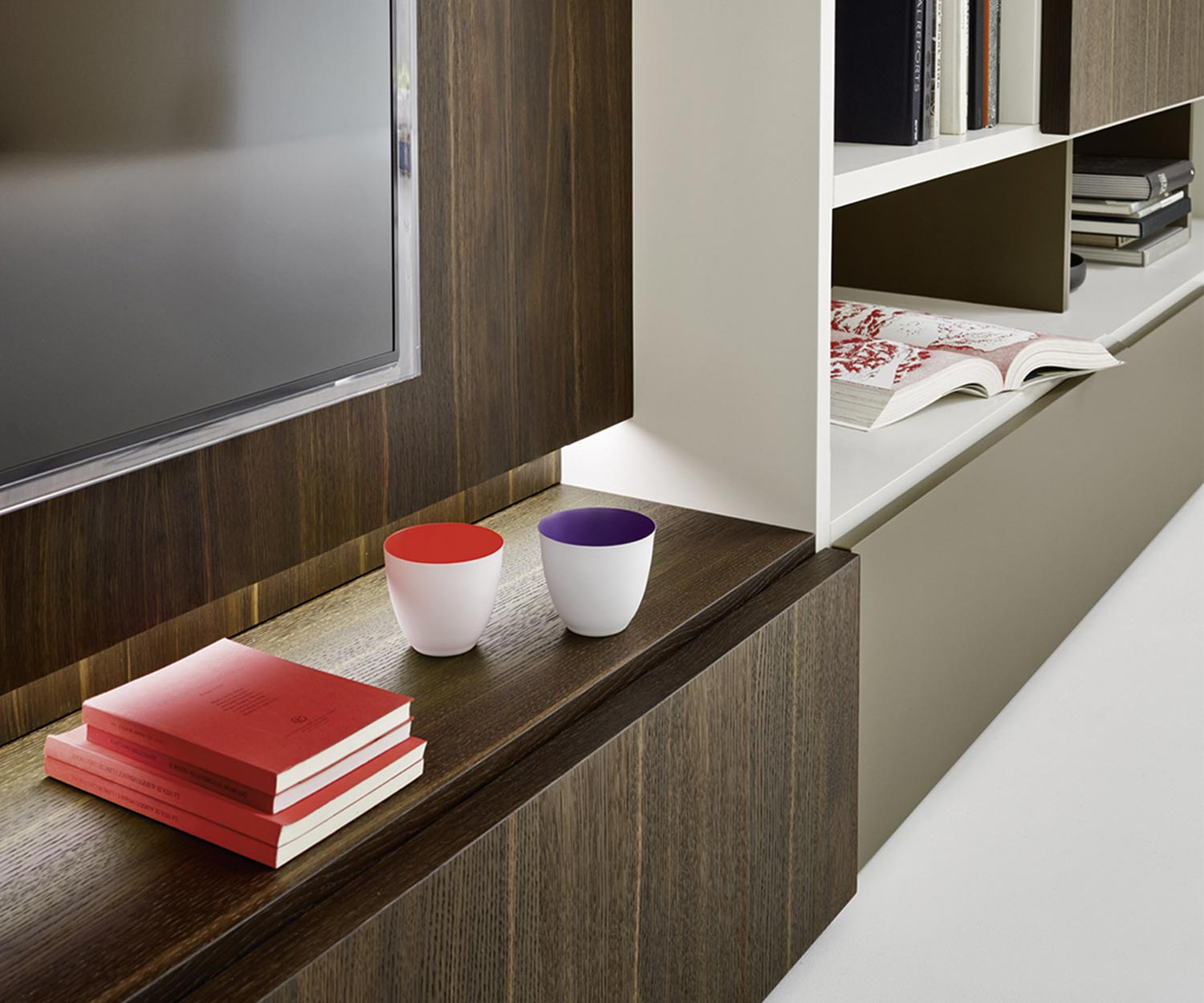 Livitalia Bibliothèque design de haute qualité C52 en détail Module TV avec éclairage Livitalia Bibliothèque design de haute qualité C52 en détail Module TV avec éclairage