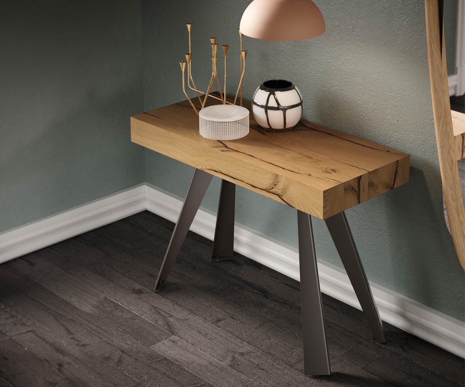 OzzioC04L_Console de couloir Chêne Rustique OzzioC04L_Console de couloir Chêne Rustique