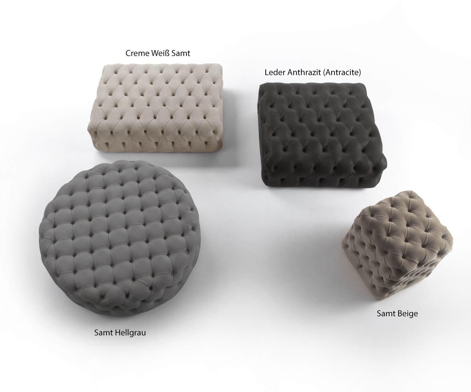 Variantes Marelli Tabouret Matisse avec les désignations de couleur Variantes Marelli Tabouret Matisse avec les désignations de couleur