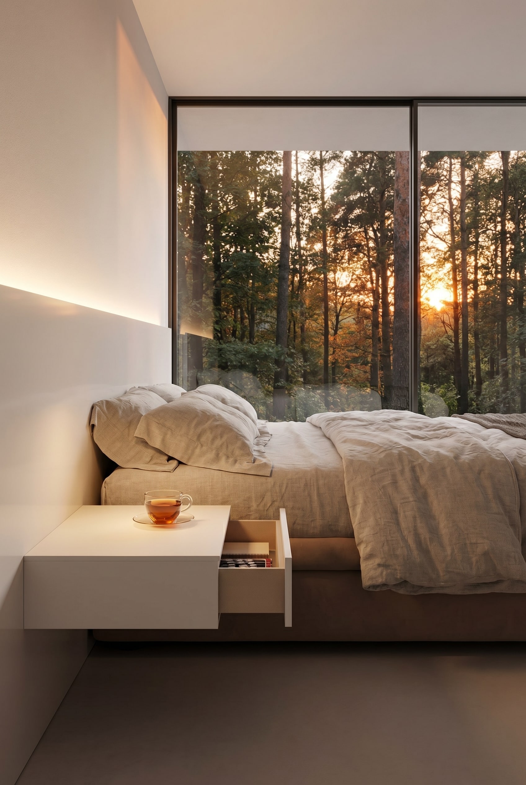 Minimalistischer Novamobili Nachttisch Easy mit einer Schublade Minimalistischer Novamobili Nachttisch Easy mit einer Schublade