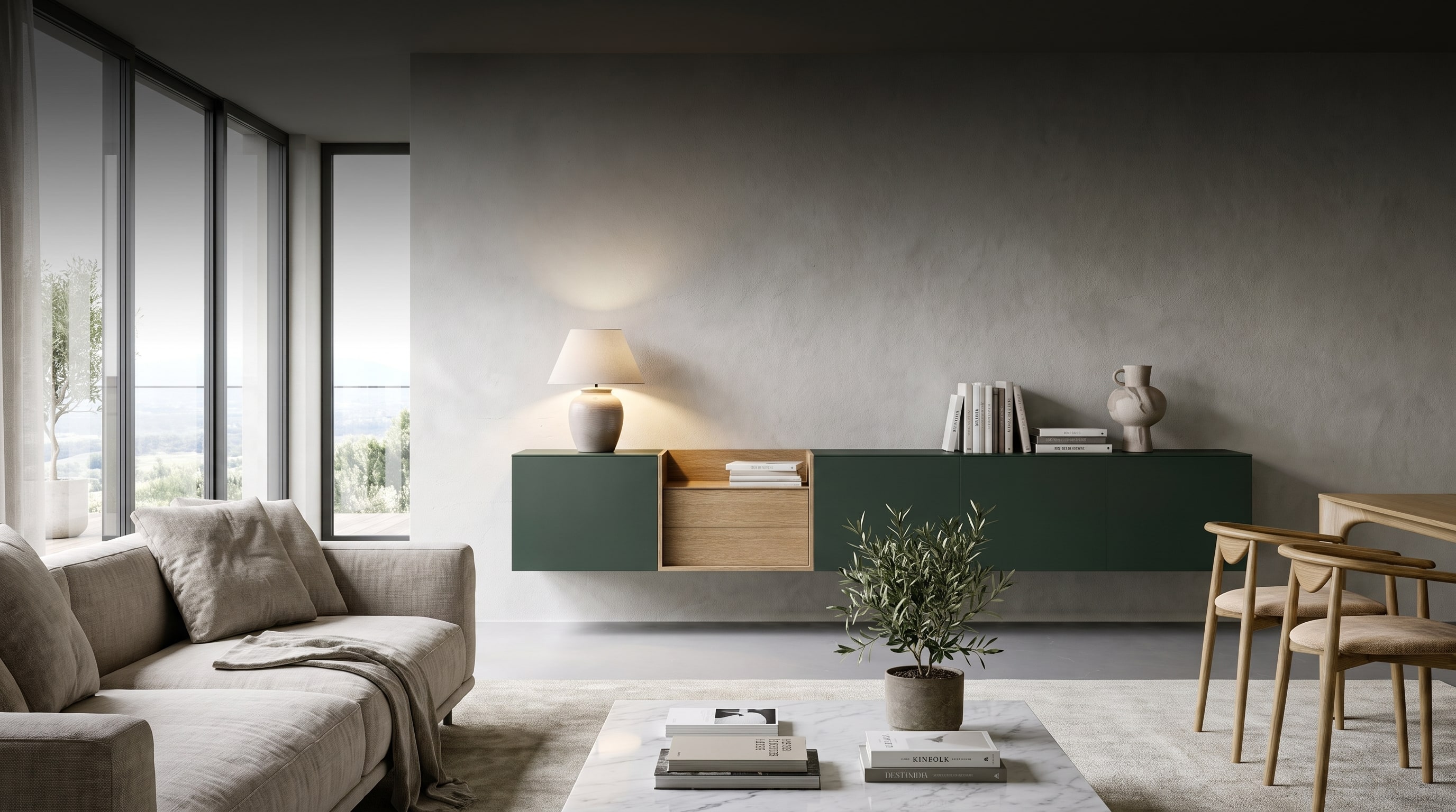 Sideboard mit warmen Tönen und Keramik stylen: Profi-Guide