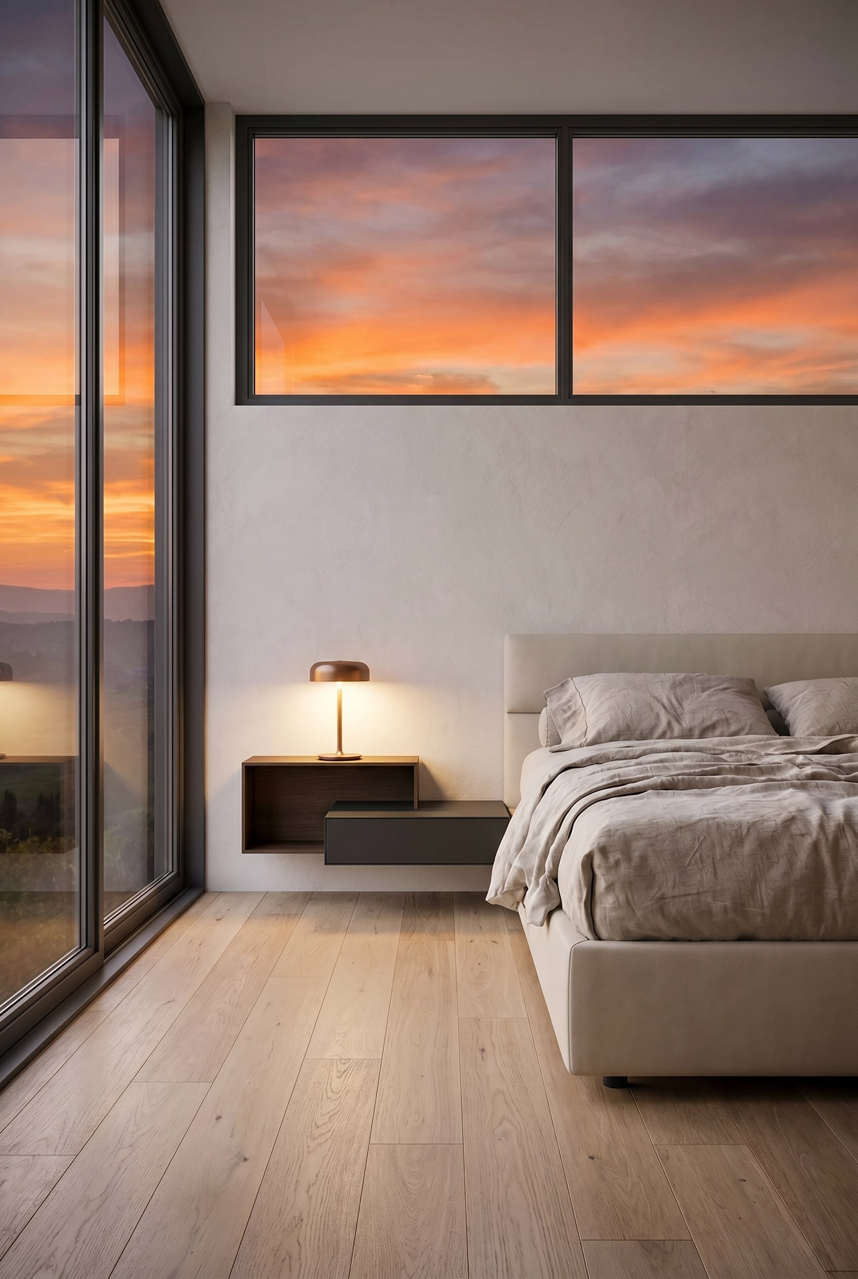 Breiter Livitalia Ecletto Nachttisch mit einer Schublade, wandh&auml;ngend montiert