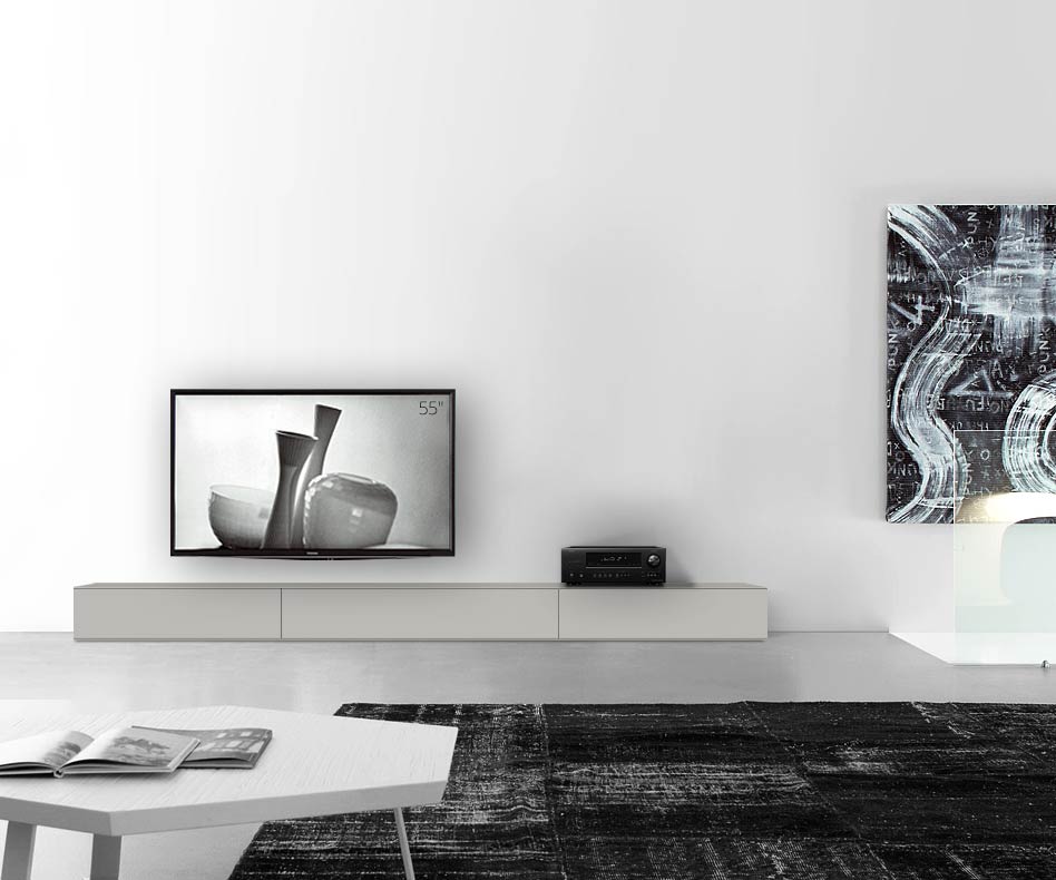 /Design Lowboard Fond L300 H27 gris clair mat /Design Lowboard Fond L300 H27 gris clair mat
