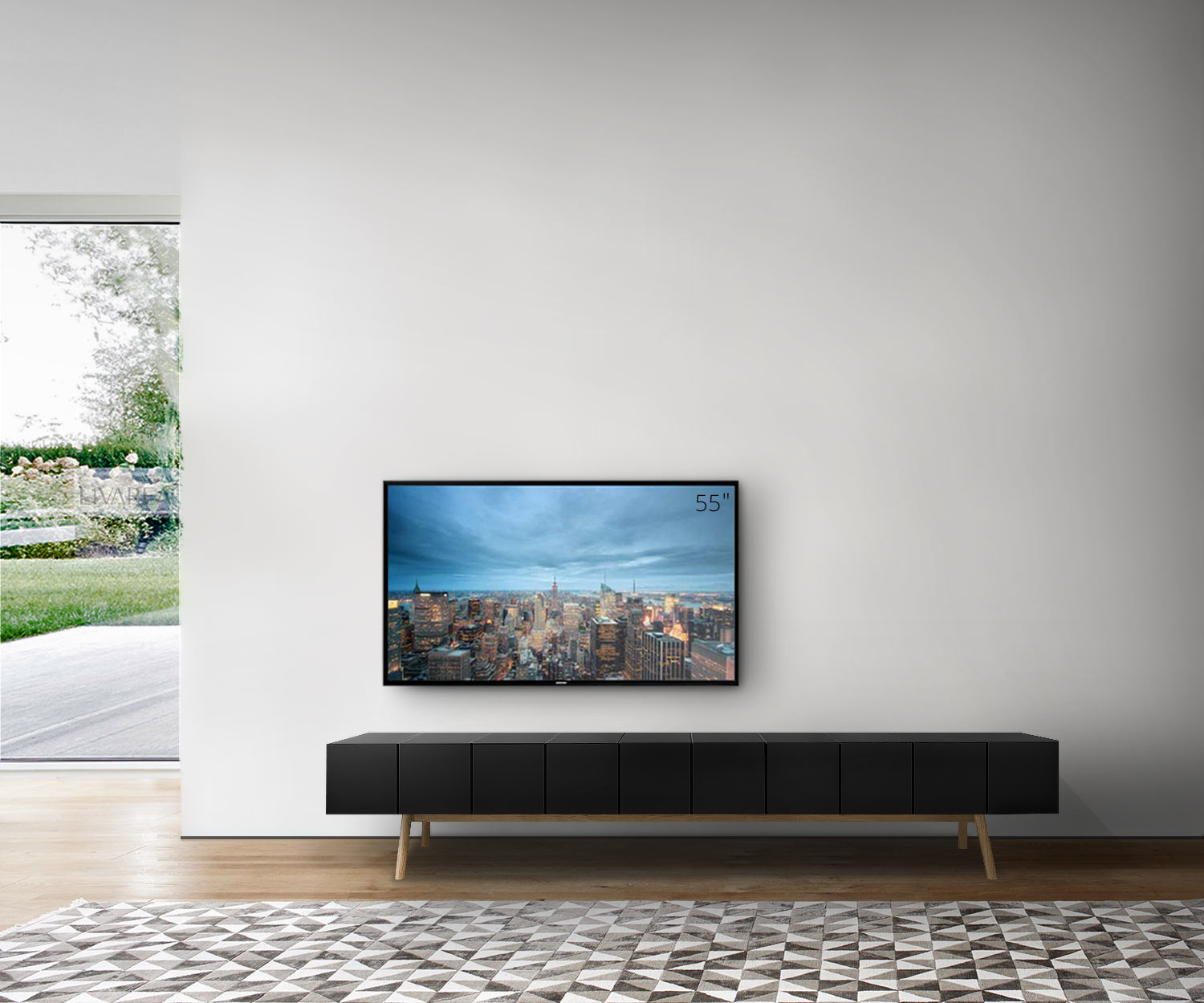 al2 MOS I KO 005 B Largeur 250 cm Corps noir Pieds en chêne al2 MOS I KO 005 B Largeur 250 cm Corps noir Pieds en chêne